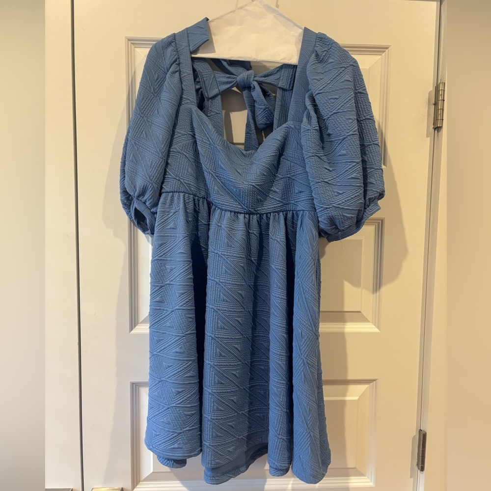 Free People Blue Textured Dress